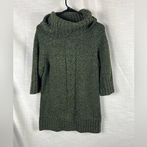 Fenn Wright Manson Olive Green Cowl Neck Cable Knit Tunic Sweater